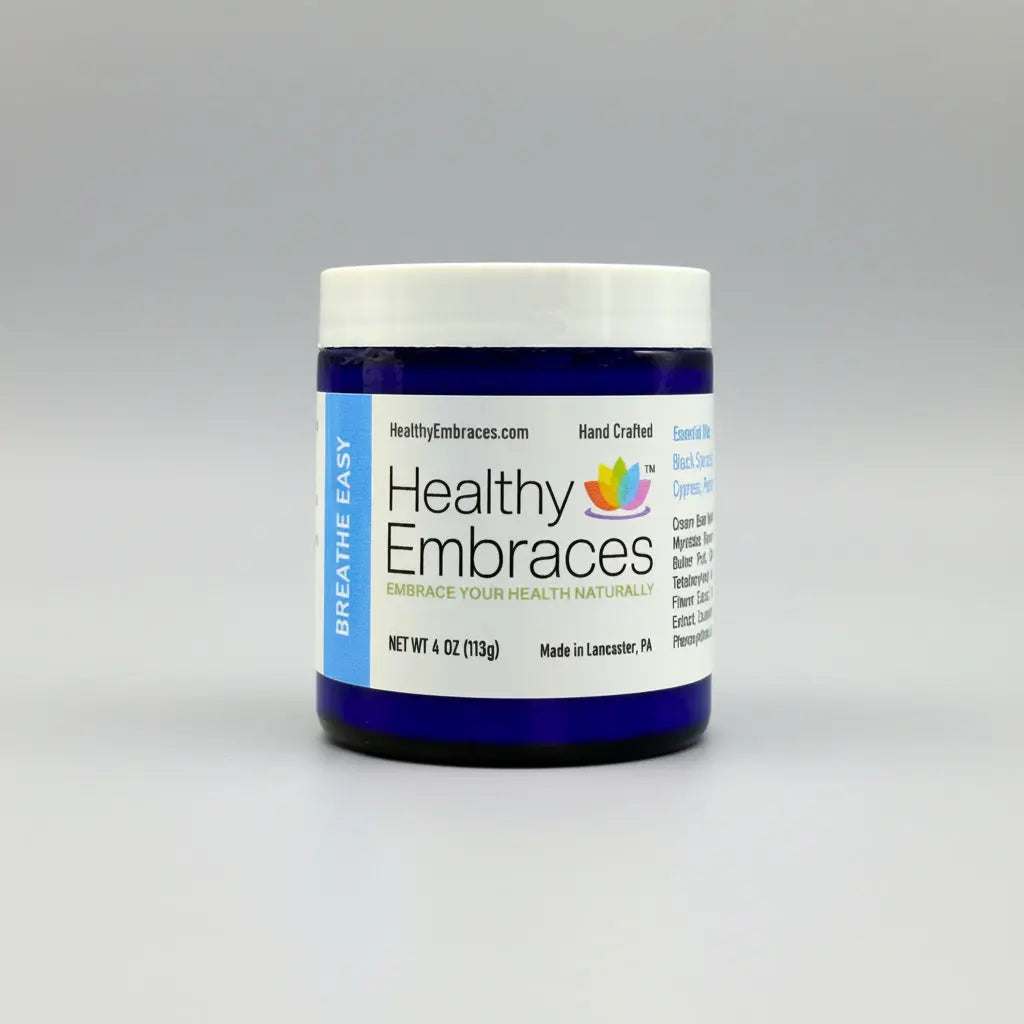 Healthy Embraces Natural Congestion and Breathing Support Cream, 4oz jar, soothing cream for respiratory relief