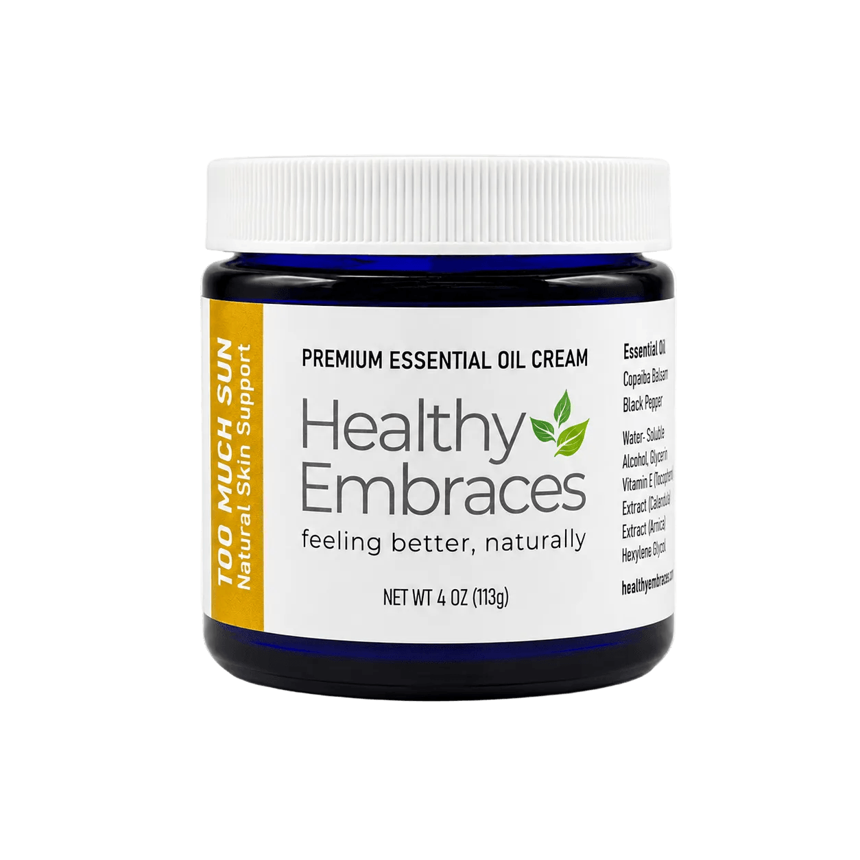 Too Much Sun Cream - Cooling Comfort after a Sunny Day in a jar with essential oils for soothing skin after sun exposure.